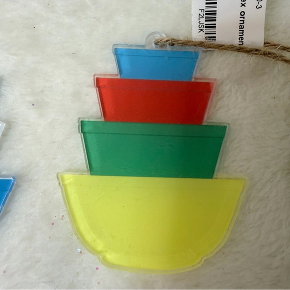 Pyrex Bowl Acrylic Ornament 6 Piece Set Christmas Vintage Gift Multiple Colors - Picture 6 of 8